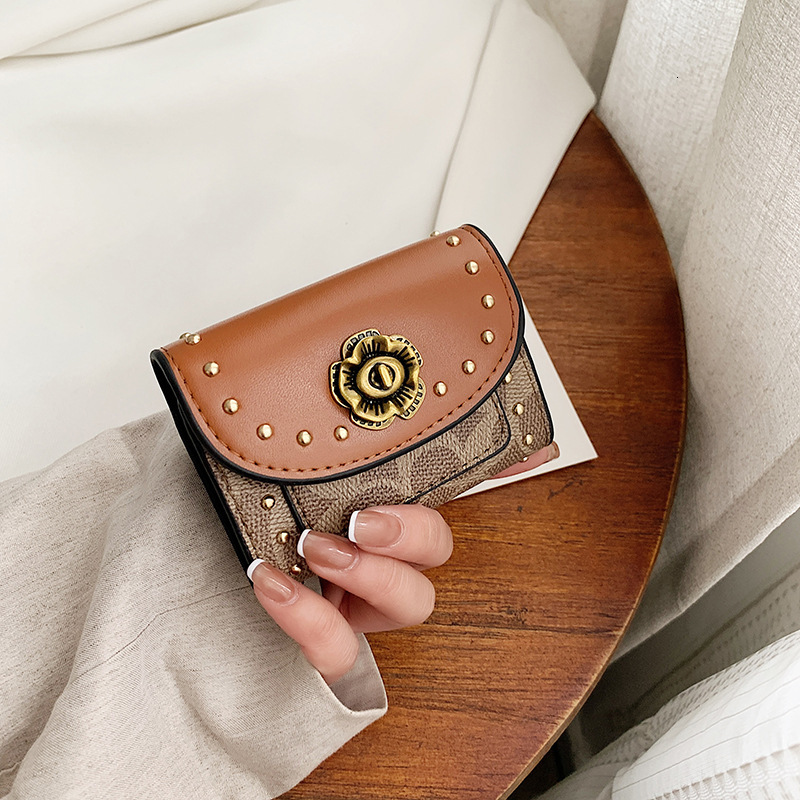 Designer Purses For Women Wallet Women Storage Travel Minimalist Vintage Canvas Faux Leather Wallet Mini Snap Magnetic Black Card Holder Cash Compartm