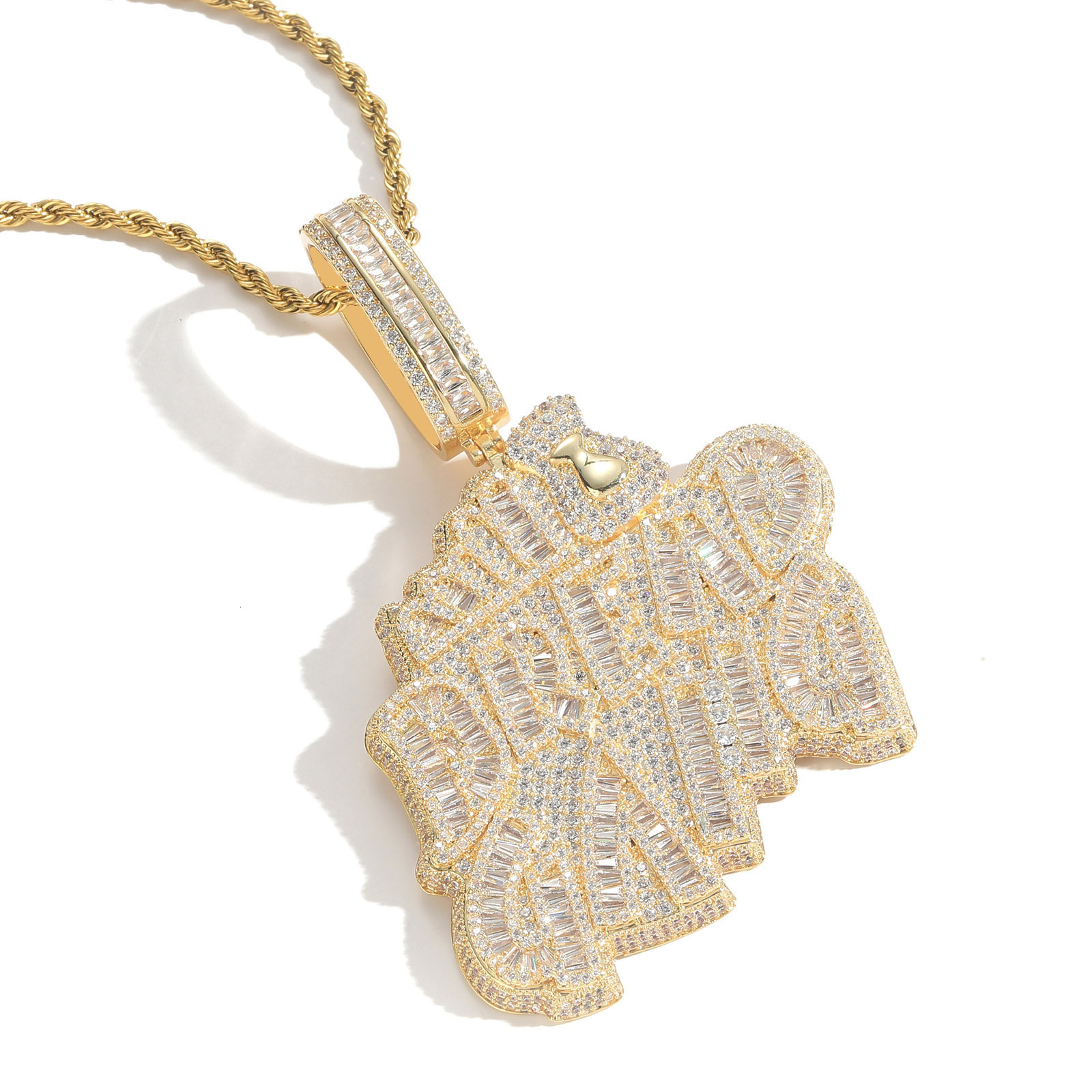 New Style Personalized Hip Hop Full - Diamond Pendant Alphabet Pendant Personalized Men's Hip Hop Moissanite Necklace Pass the diamond tester