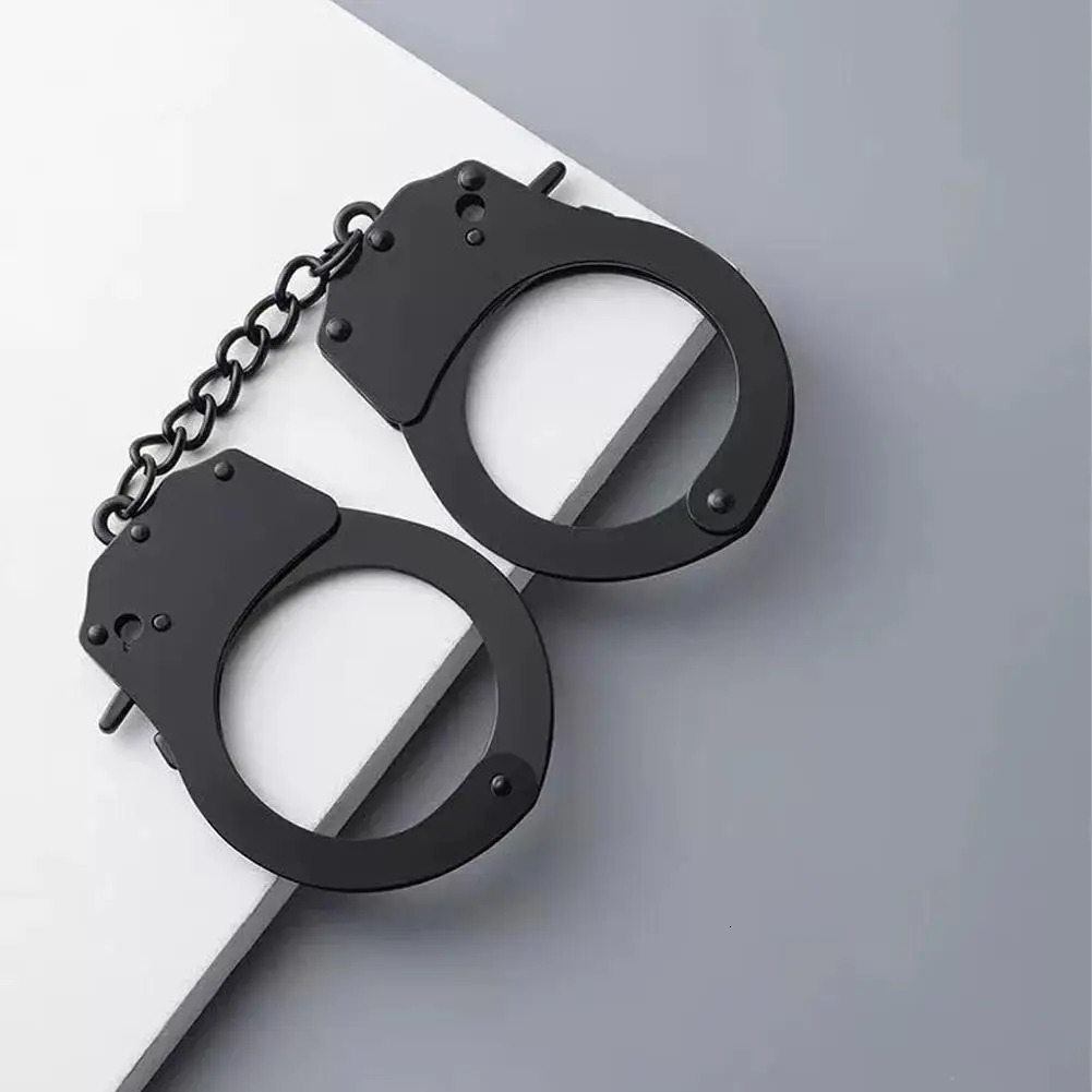 Black hand-baked Handcuffs BDSM Bondage Set Adjustable Metal Ankle Cuffs Chain Fetish Restraints Sex Toys For Couples 250624