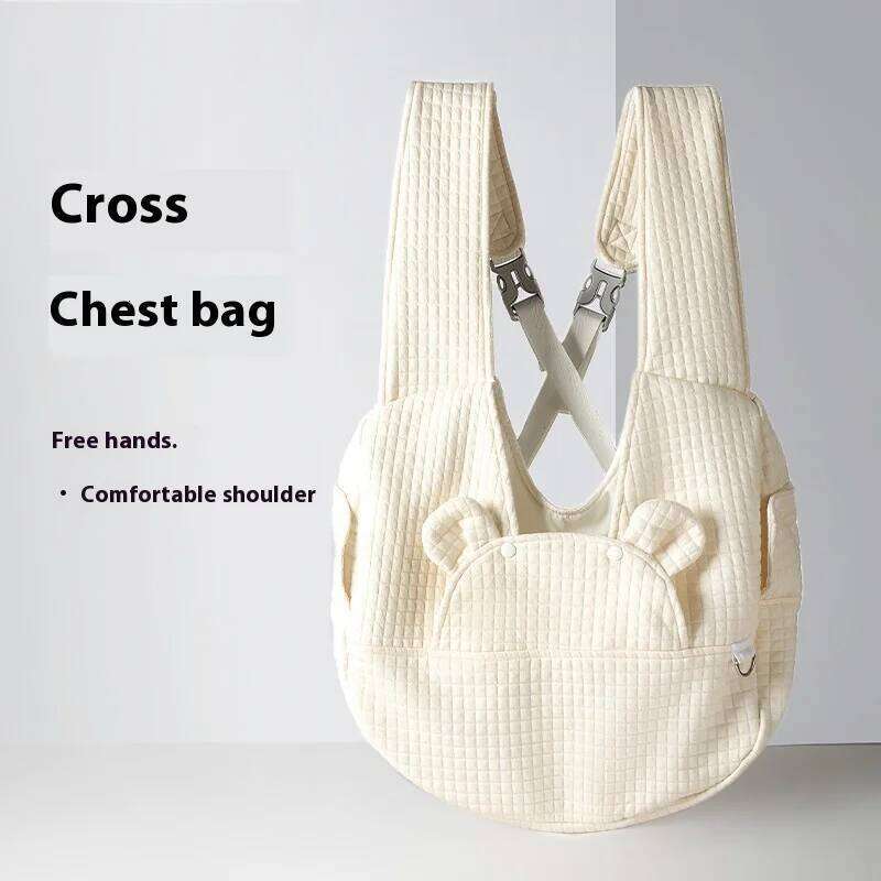 Pet Outdoor Simple Cross Chest Portable Cat Bag, Large Capacity Adjustable Small Backpack, Dog Accessories