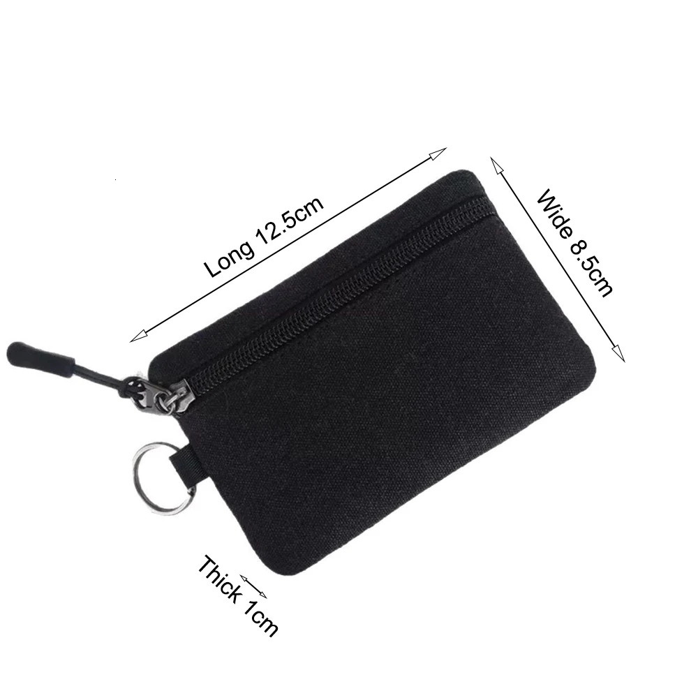 Wash Canvas Mini Coin Wallet Bag Black Zipper Key Bag Money Pocket Purse Women Men Small Card Holder Change Coin Purses 6 Color R250624