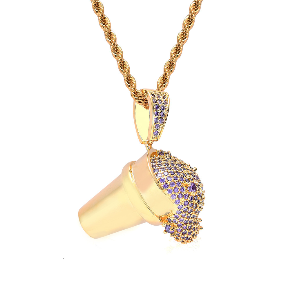Luxury Moissanite Jewelry Drink Ice Cream Iced Out Pendant Creative Bling Hip Hop Streetwear Versatile Accessory Pass the diamond tester