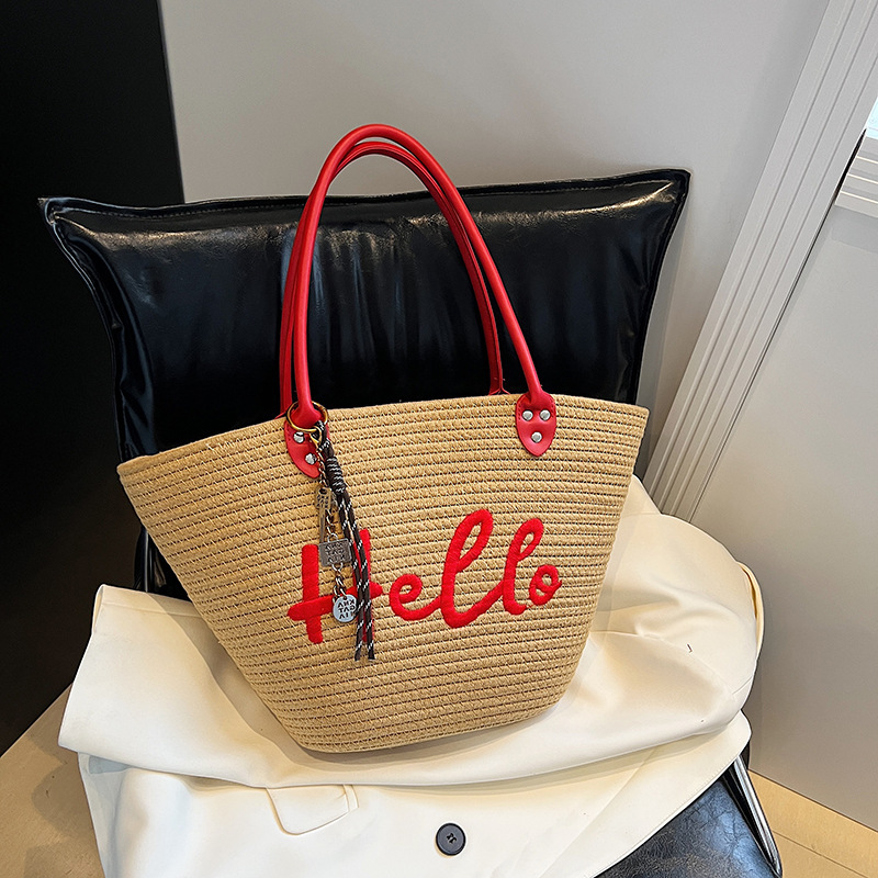 Free shipping designer bag New Women Bag Korean Style Woven Bag Handbag Beach Vacation Bag Lazy Shoulder Bag