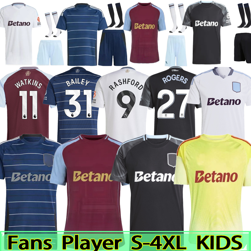 24 25 26 astons VilasS shirt McGINN Soccer Jerseys RASHFORD ROGERS TIELEMANS WATKINS football shirts 150-Year Anniversary jersey villashirts man kids kits 3XL 4XL