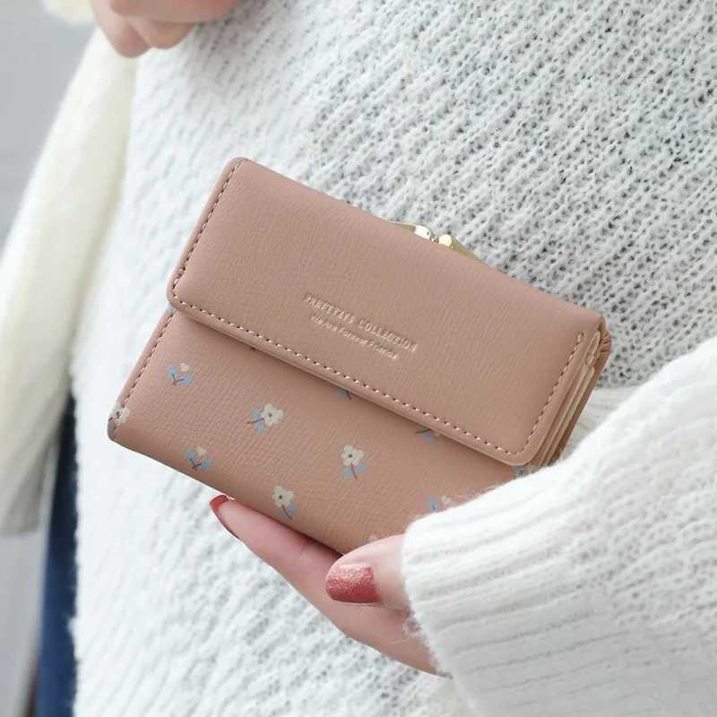 Flower Women Purse Leather Pocket Ladies Clutch Wallet Women Short Card Holder Cute Girls Wallet Cartera Mujer Coin Bag XJ250624