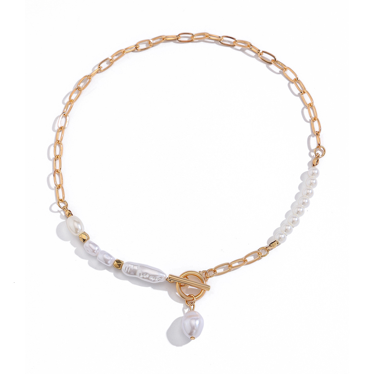 Baroque Simple Water Drop Jewelry Elegant Pearl Tassel Collarbone Necklace for Women