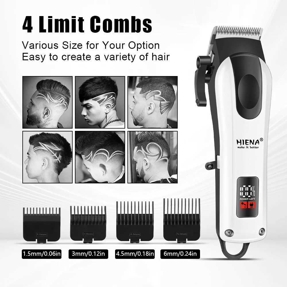 HIENA Professional Hair Clipper Hair cutting machine Rechargeable Hair Clippers Blade Cordless Electric Hair Trimmer Men Barber XJ250624