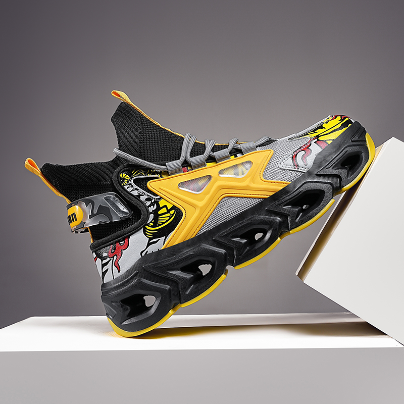 2427-Cross Border Plus Size 2025 Summer New Tank Sole Sports Men's Running Shoes Fly Woven Mesh Breathable Socks Mouth Tide Shoes