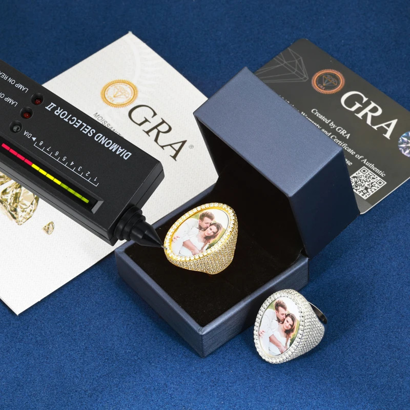 Hip Hop Personalized Custom Po Rings Fashion Jewelry Men Hand Jewelry 3 Material Be Chosen Iced Out Bling Memory Gift 2025 250624