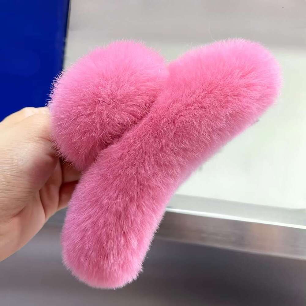 2023 Women Nice Green Real Rex Rabbit Clips Hairpin Fashion Girls Genuine Fur Hair Accessories