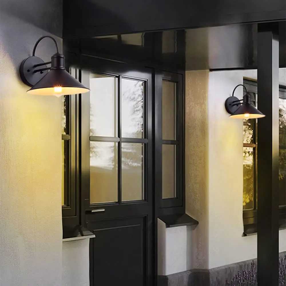 Outdoor Wall Light Fixtures Exterior Waterproof Lanterns Modern Matte Black Wall Light for Patio Front Door Entryway XJ250624