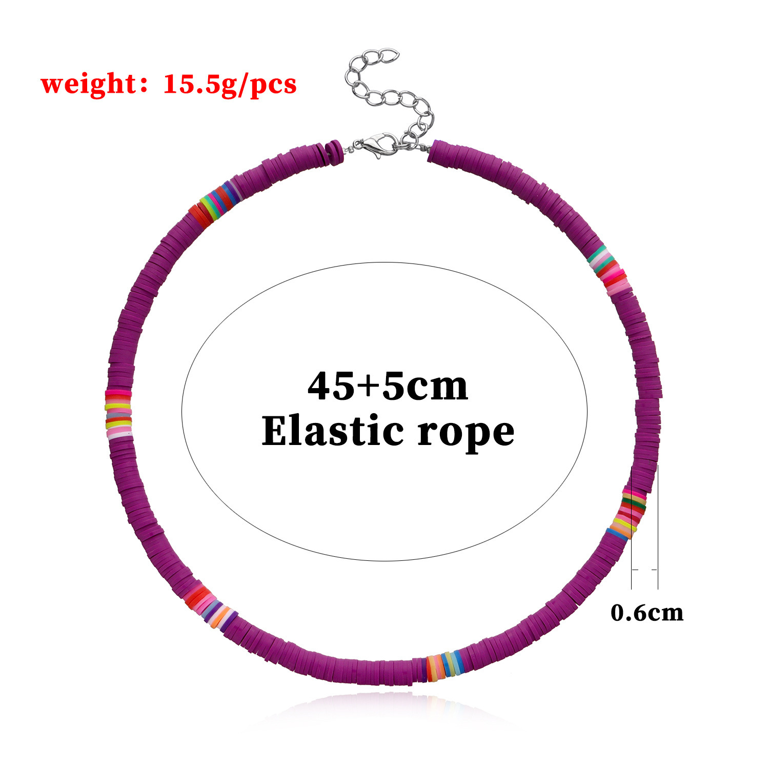 Accessories Casual Style Colorful Soft Clay Choker Necklace for Women Fashion 6mm Round Piece Neck Chain Jewelry Jewelry for Women