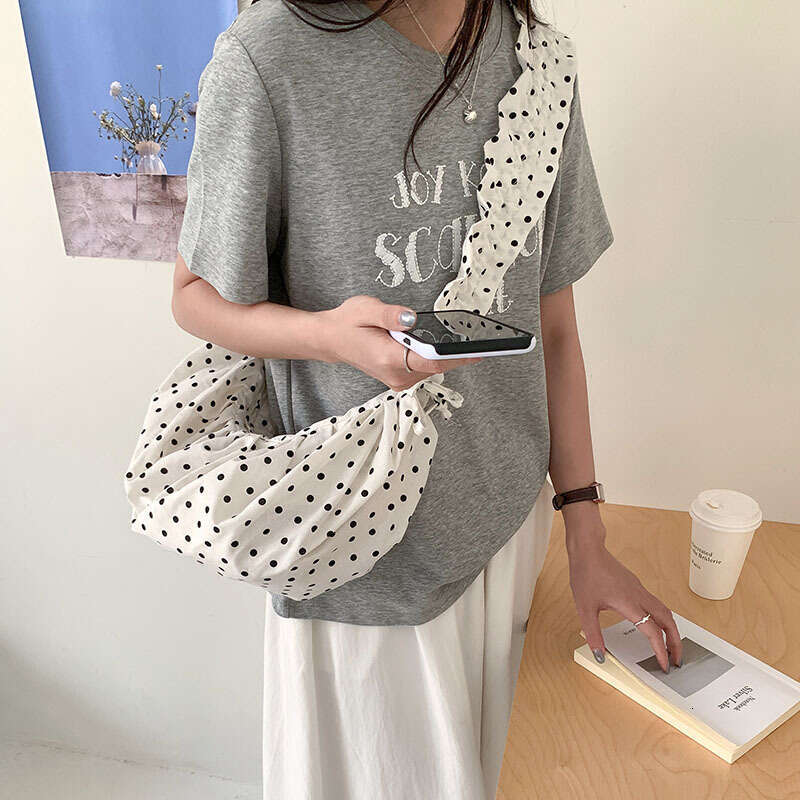 Summer High-End Korean Niche for Women New Loose Nylon Shoulder Underarm Versatile Dumpling Bag