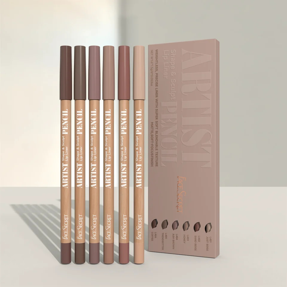 Face Secret Artist Shape Sculpt Lip Liner Pencil Set Weightless Precise Liner with Super Soft Blendable Texture Matte Soft 250625