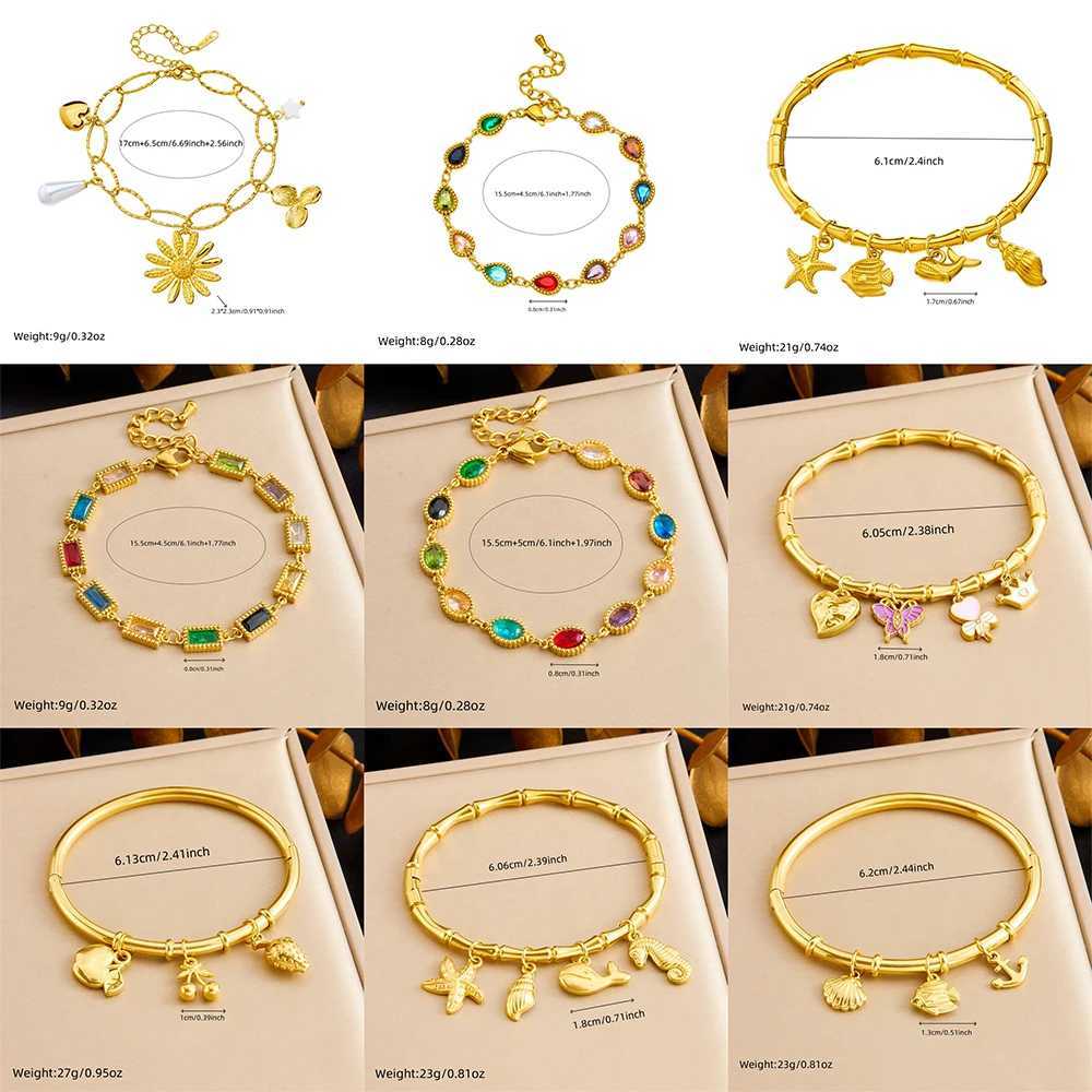 DIEYURO 316L Stainless Steel Flower Bowknot Multiple Pendants Bracelet For Women New Waterproof Wrist Chain Glamorous Gift X250625