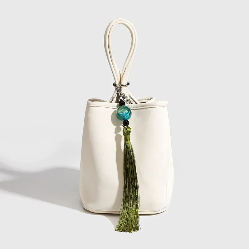 Summer Chinese Style Soft Leather Handbag Womens Underarm Crossbody Bag Fashionable Bucket Bag Handle 250623