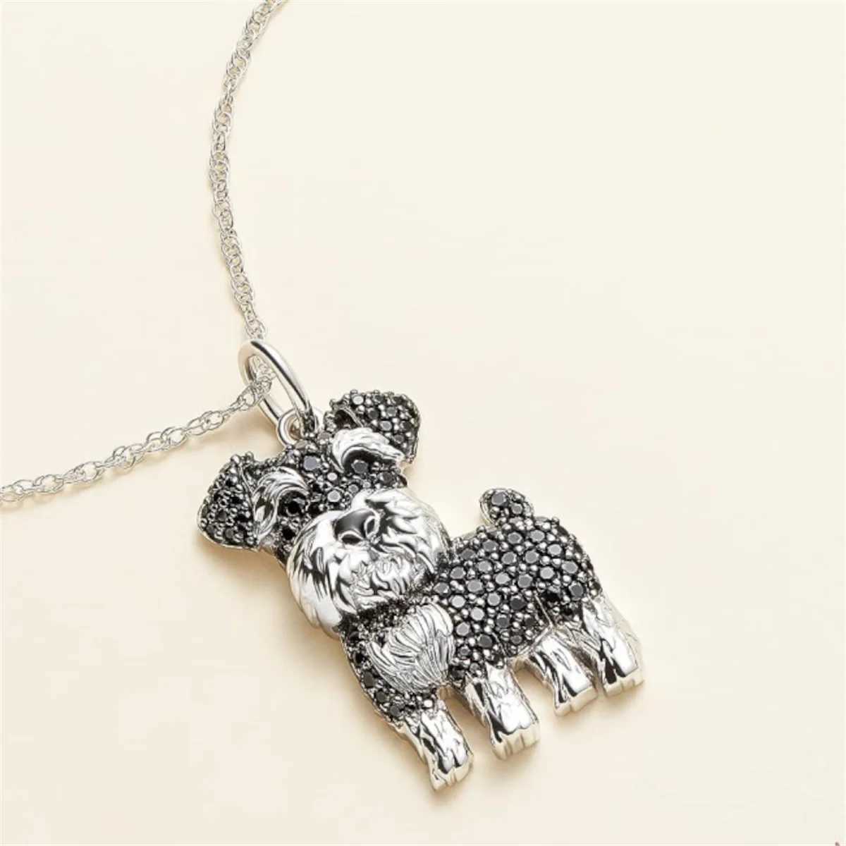 Exquisite and Cute Schnauzer Dog Pendant Necklace for Women Elegant Pet Puppy Jewelry Animal Accessories Dog Lovers Gift V250625