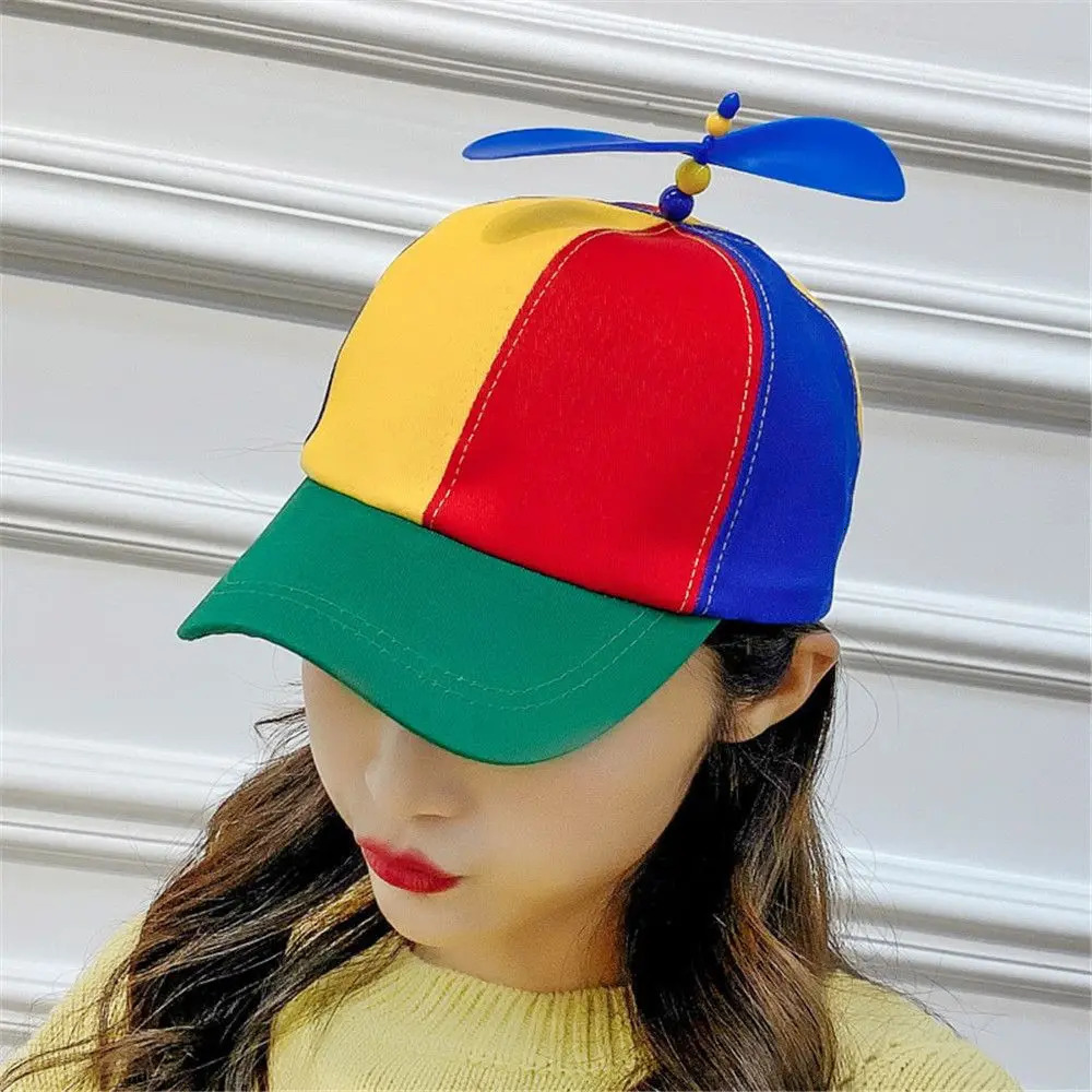 Funny Adventure Dad Hat Hat Bamboo Dragonfly Rainbow Sun Cap Helicopter Propeller for Kids Boys Girls Adult 250625