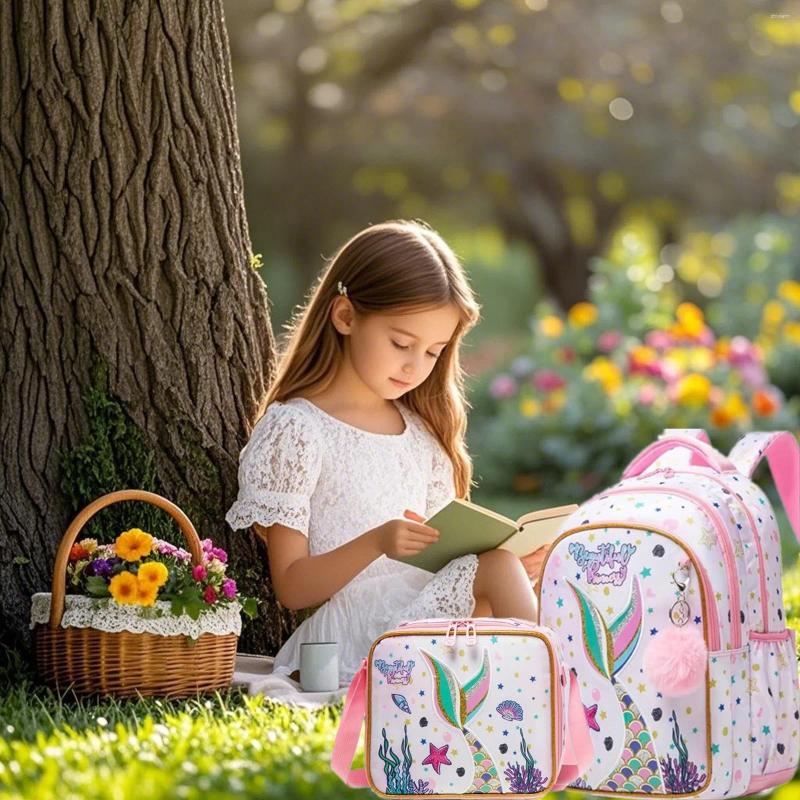 School Bags 3PCS For Girls Back To Backpack Set With Lunch Bag Kids Bookbag Elementary Students Mochilas - view 7