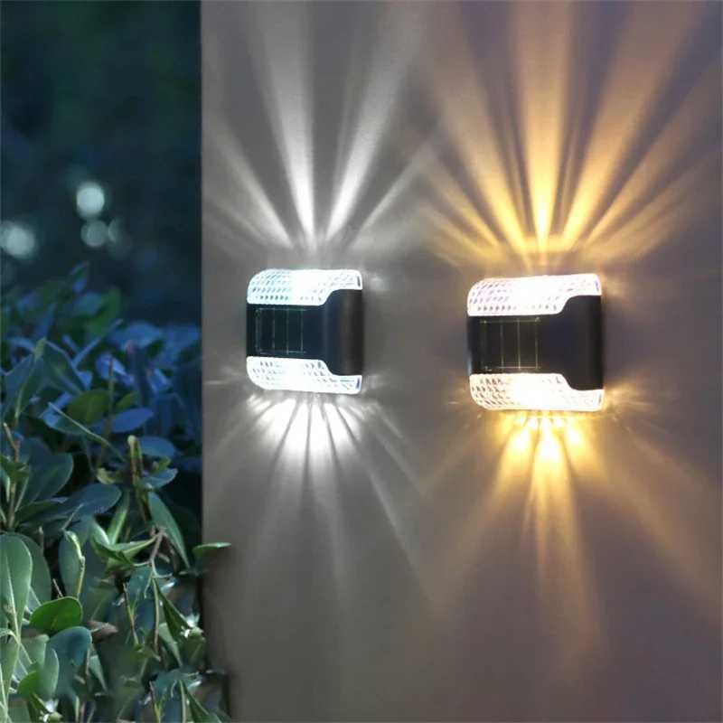 4Pcs External Solar Lamp Outdoor Garden Fence Wall Lights Courtyard Staircase Deck ELD Lamp Festival Home Landscape LightingXJ250624