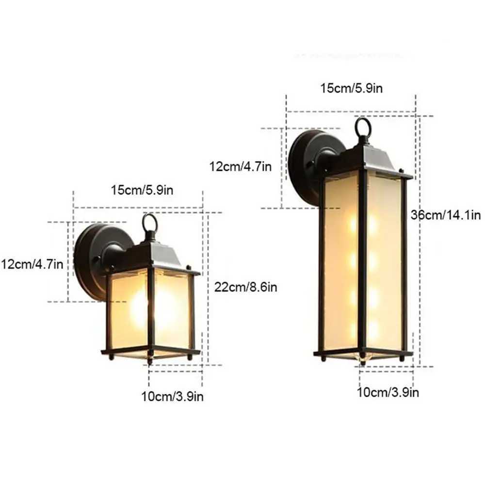 Minimalist E27 Wall Lamp Outdoor Waterproof Wall Light AC90-260V Glass Courtyard Garden Porch Corridor Lights Retro Wall SconcesXJ250624