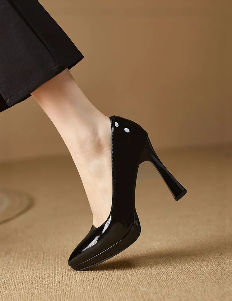 Shoes for Women Evening Pointed Toe Ladies Summer Footwear Super High Heel Stilito Platform Black Lastest Shoe 250624