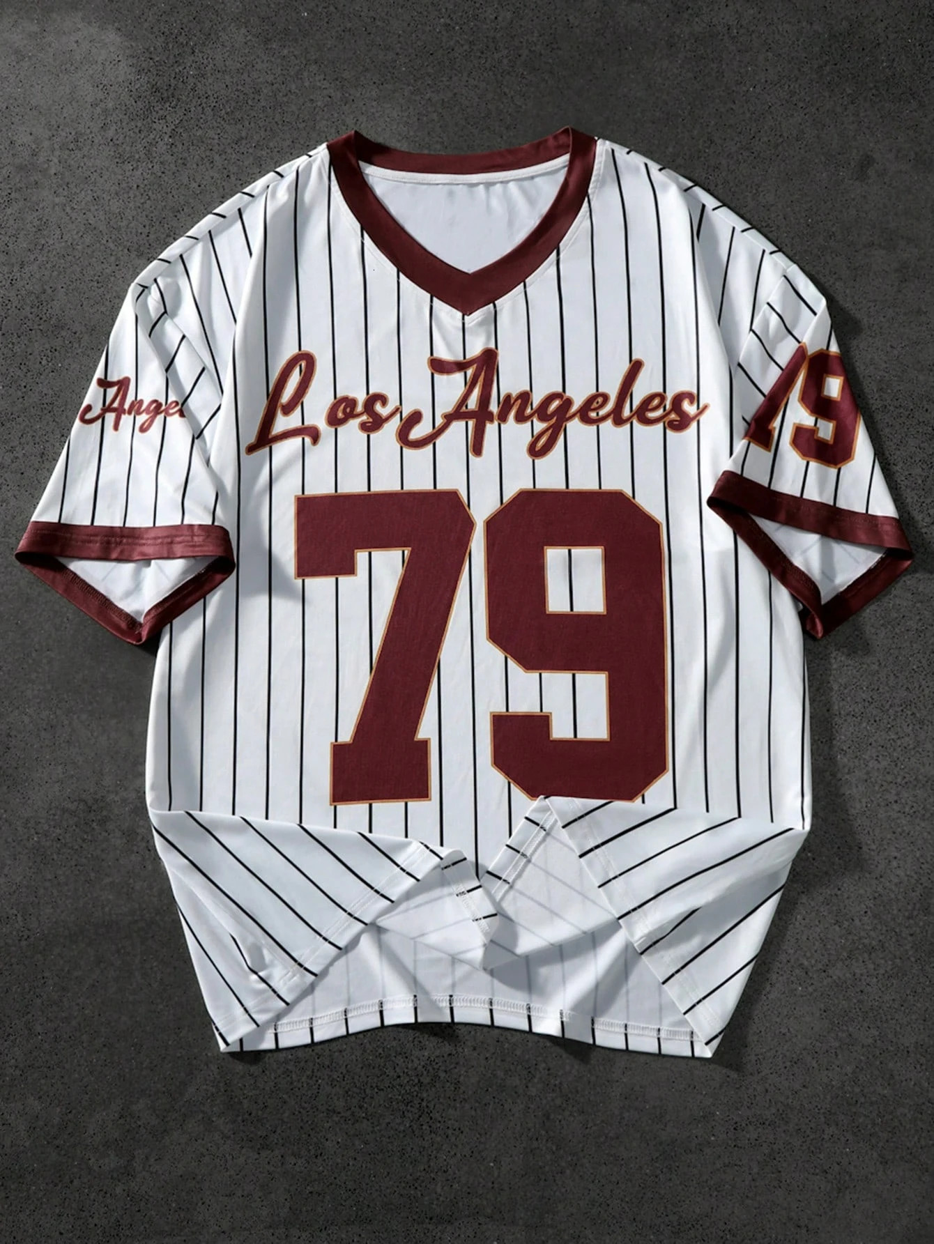 Mens Los Angeles Letter Print VNeck Short Sleeve TShirt Summer Graphic Tee Baseball Jerseys Plus Size Womens Sport 250612