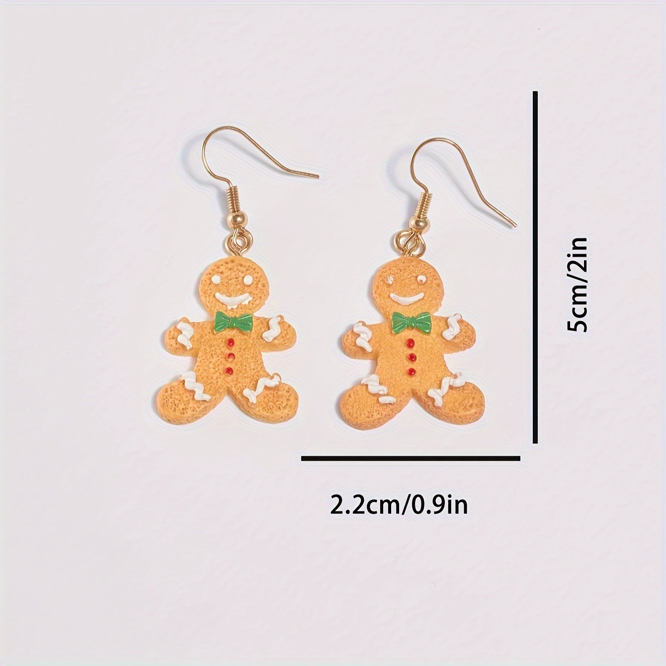1 Pair of Cute and Quirky Gingerbread Man Earrings for Celebration