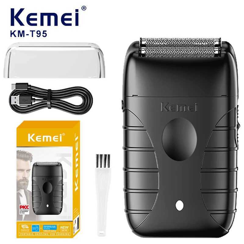 Kemei KM-T95 USB Charging Electric Shaver for Men Reciprocating Twin Blade Razor Shaver Beard Trimmer Shaving Machine W250625