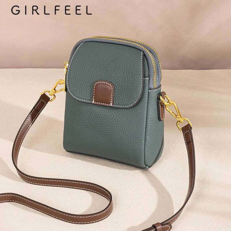 Fashion Genuine Leather Design Women Small Shoulder Crossbody Bags Casual Shell Bag Ladies Flap Handbag 6