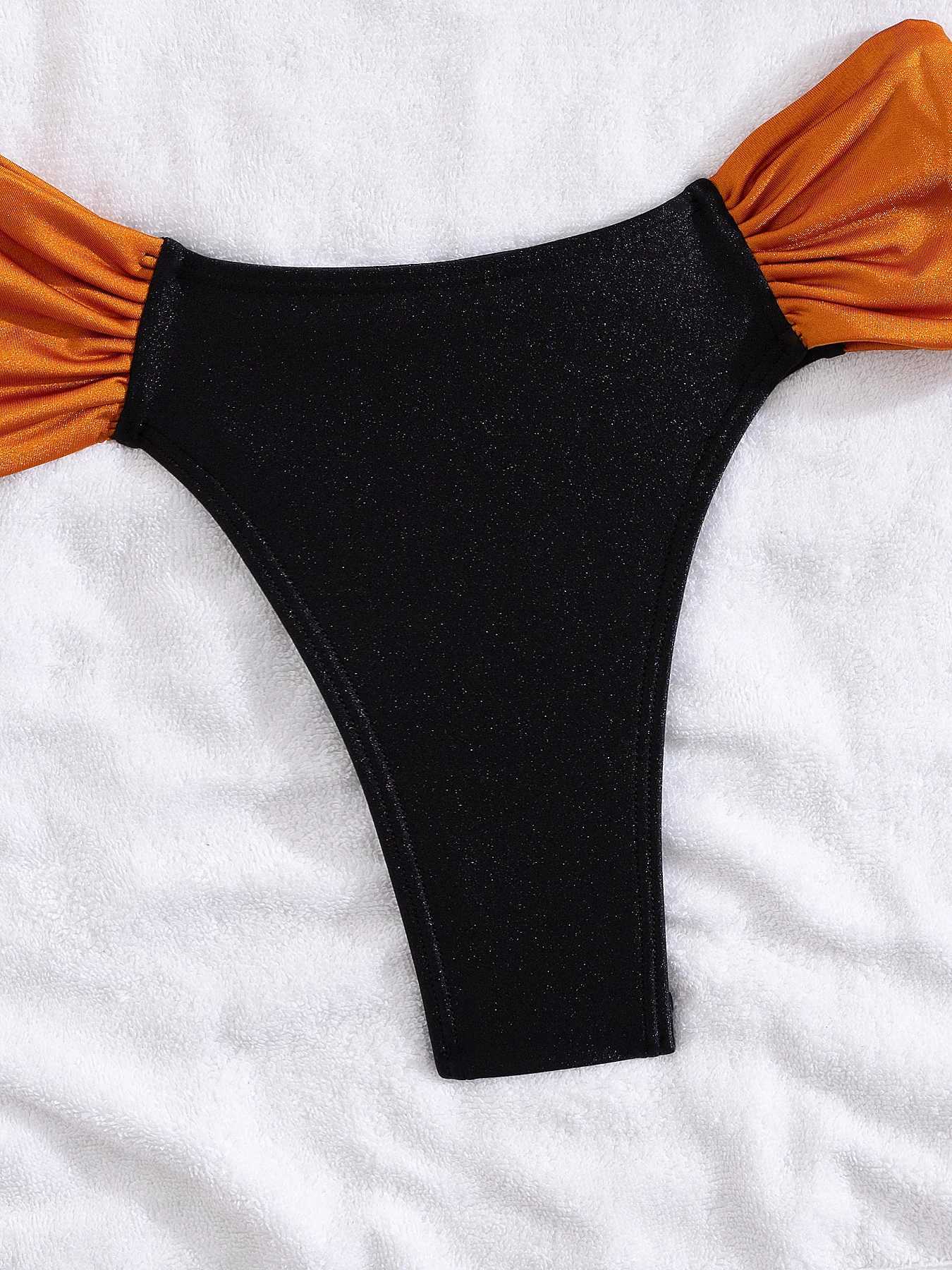 2025 Trend Colormatch Bow Bikini Women Low Waist Swimsuit Fashion Sexy Biquini Lady Swimwear Bathing Suit Female Beachwear New XJ250624