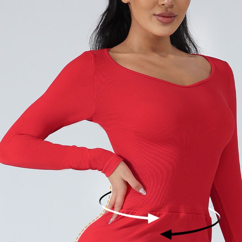 Casual Fitness Yoga Dress - Skin-Friendly & Comfortable Solid Color High-Elastic Fabric