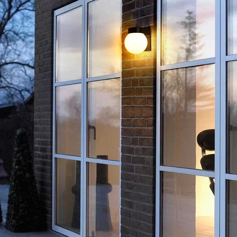 LED Outdoor Spherical Wall Lamp Waterproof IP65 No Radar Sensor Lighting Surface Mounted Porch Light Balcony Garden AC85-265V XJ250624
