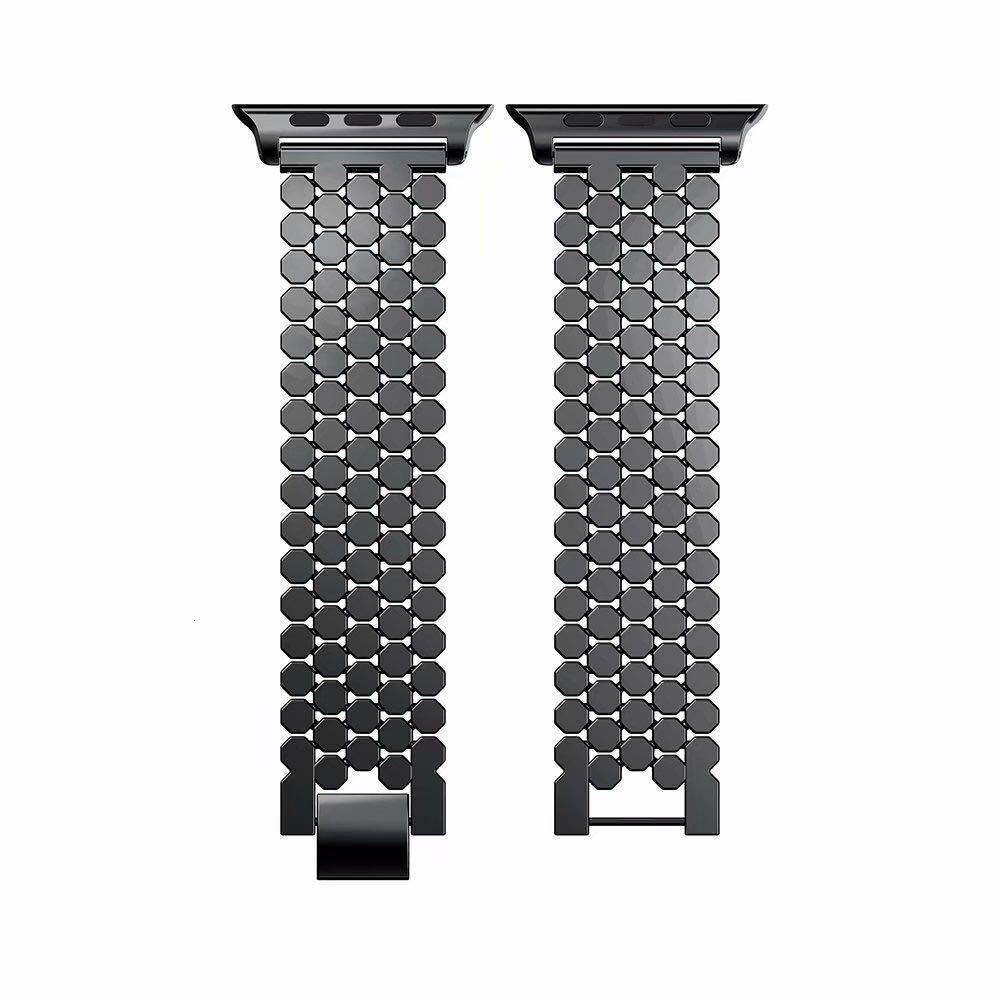 Luxury High End Starlight Colored Fish Scale Honeycomb Metal Watch Strap for Apple iWatch