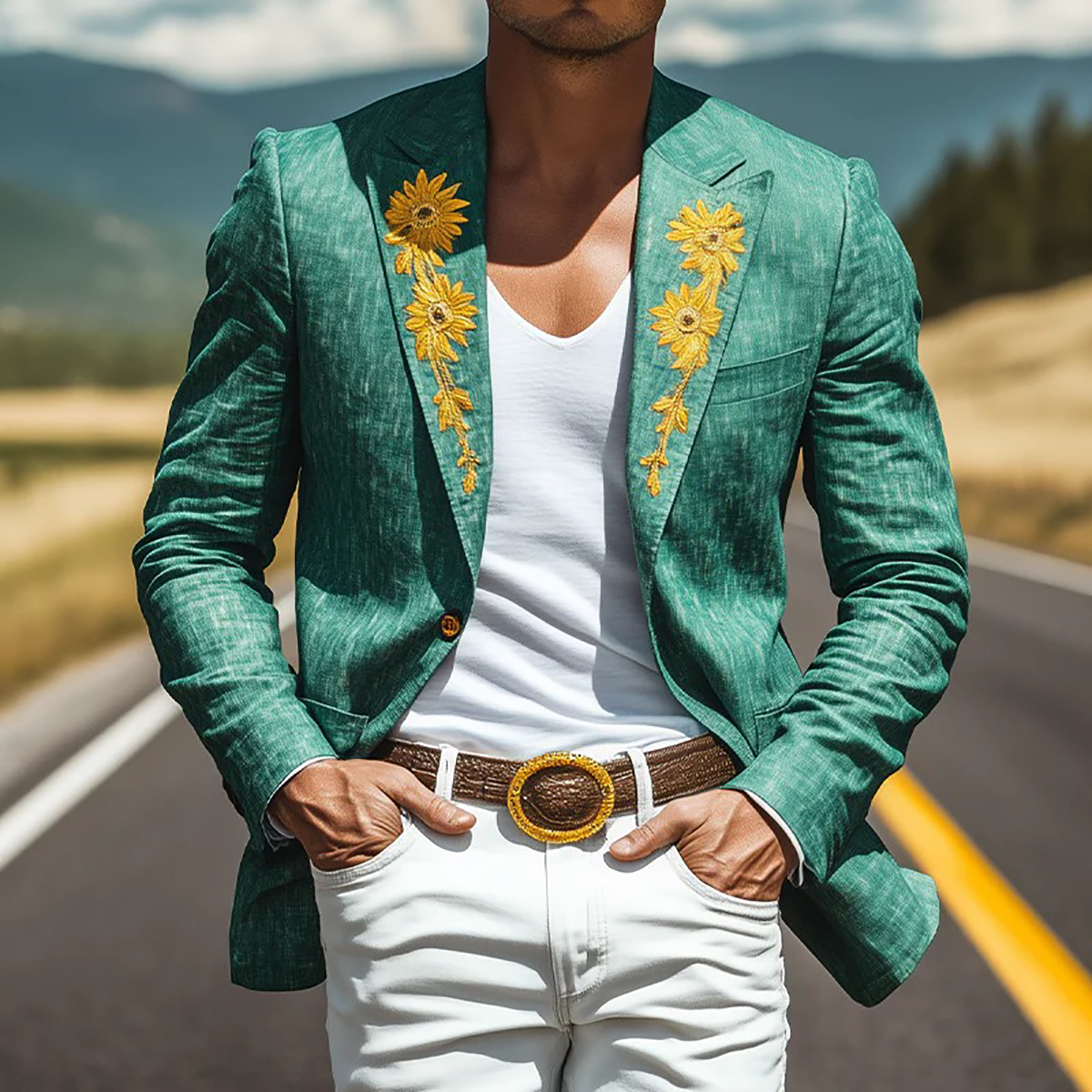 Modern Men Suits Tailor-Made 2 Pieces Set Appliques Peaked Lapel Flowers Jacket Blazer One-Button Groom Customized Coat Pants Plus Size