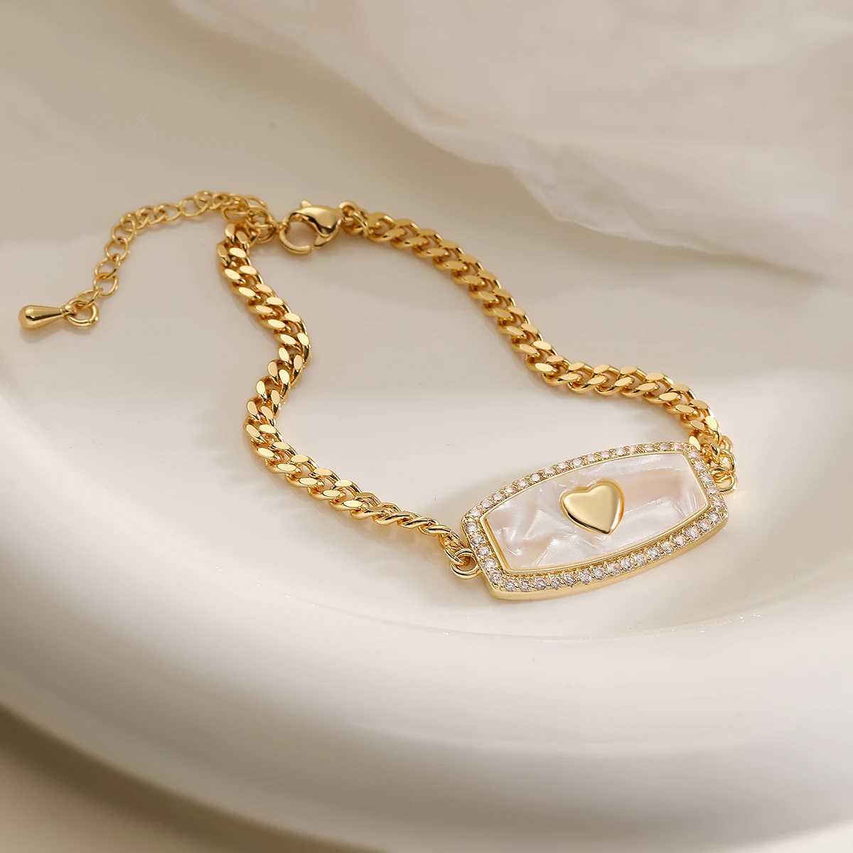 NEWBUY Brand Delicate Natural Shell CZ Zircon Charm Bracelet For Wen Party Jewelry Gift X250625