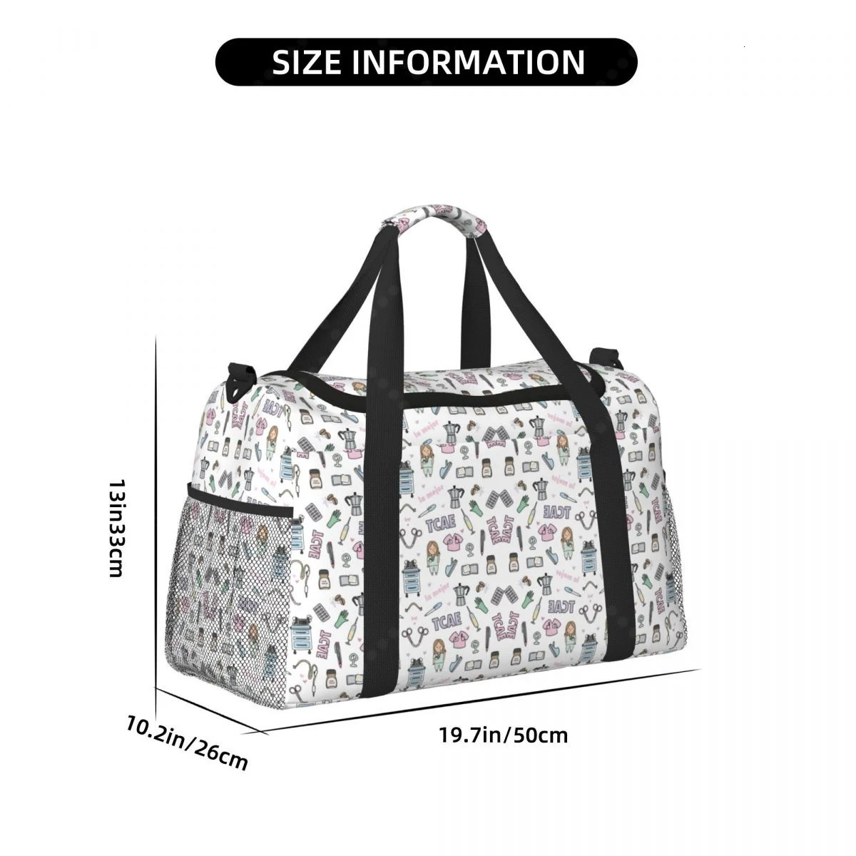 Cartoon Ladies Doctor Stylish Hand Travel Bag Durable Tote for Daily Use Lightweight and Spacious 250623