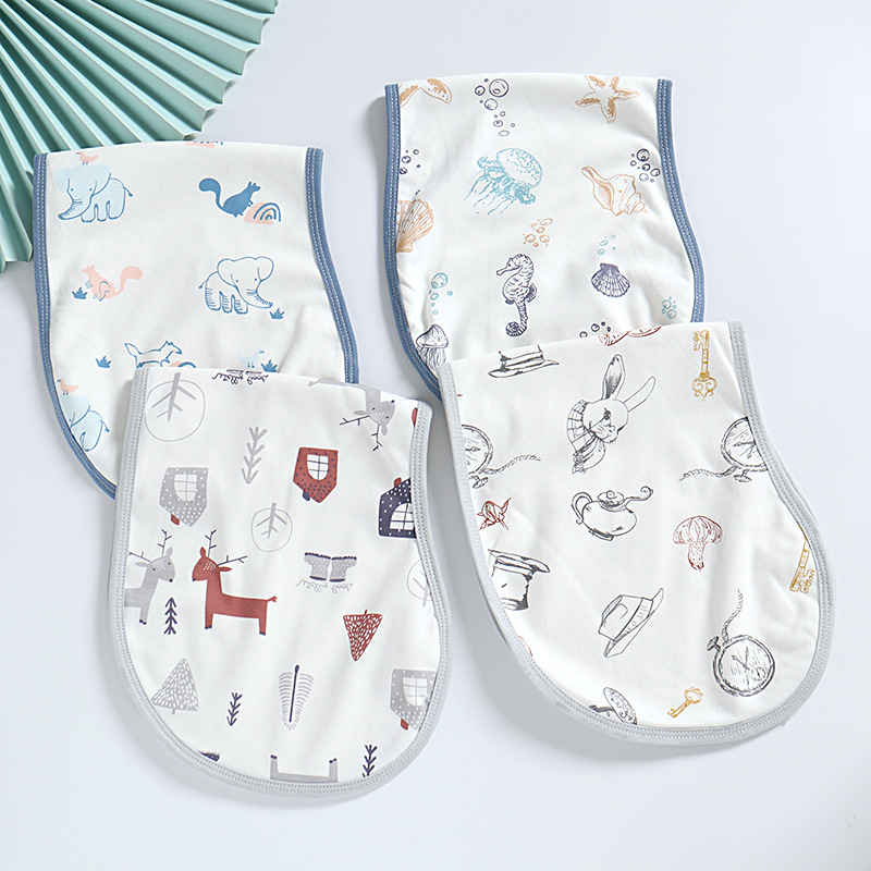 New Cute Printed Soft Design Cotton Breathable Newborn Baby Shoulder Pads Drool Towel Baby Towel