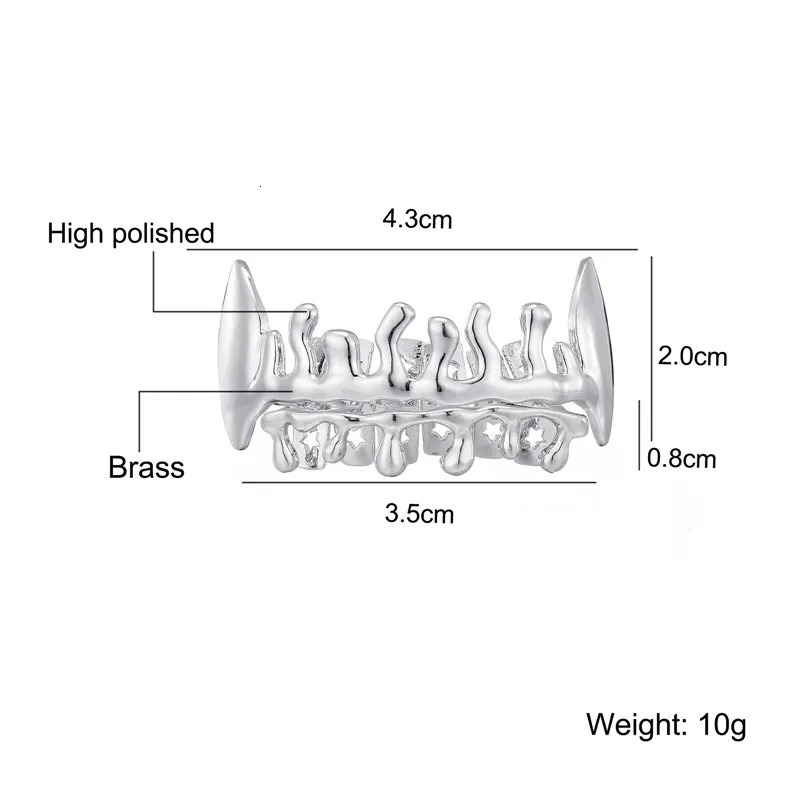 D Z Teeth Set For Unisex Top Bottom Mouth Gold Silver Color Teeth Grills Tooth Caps Removable Dental Fashion Jewelry 250606