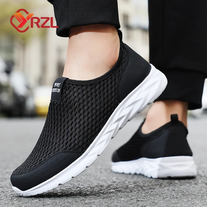 YRZL Mens Sneakers Women Breathable Mesh Casual Shoes Outdoor Non-Slip Big Size Loafers Walking Lightweight Male Tennis Shoes 250624