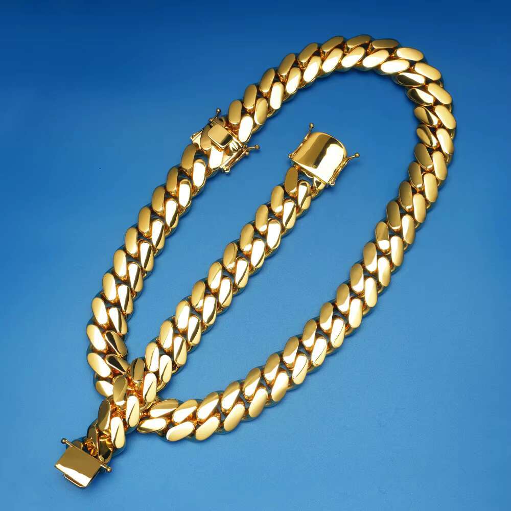 Wholesale Choker 18k Gold Chunky Custom Gold Cuban Link Chain 24k Gold Cuban Miami Chain 20mm Miami Cuban Chain Necklace