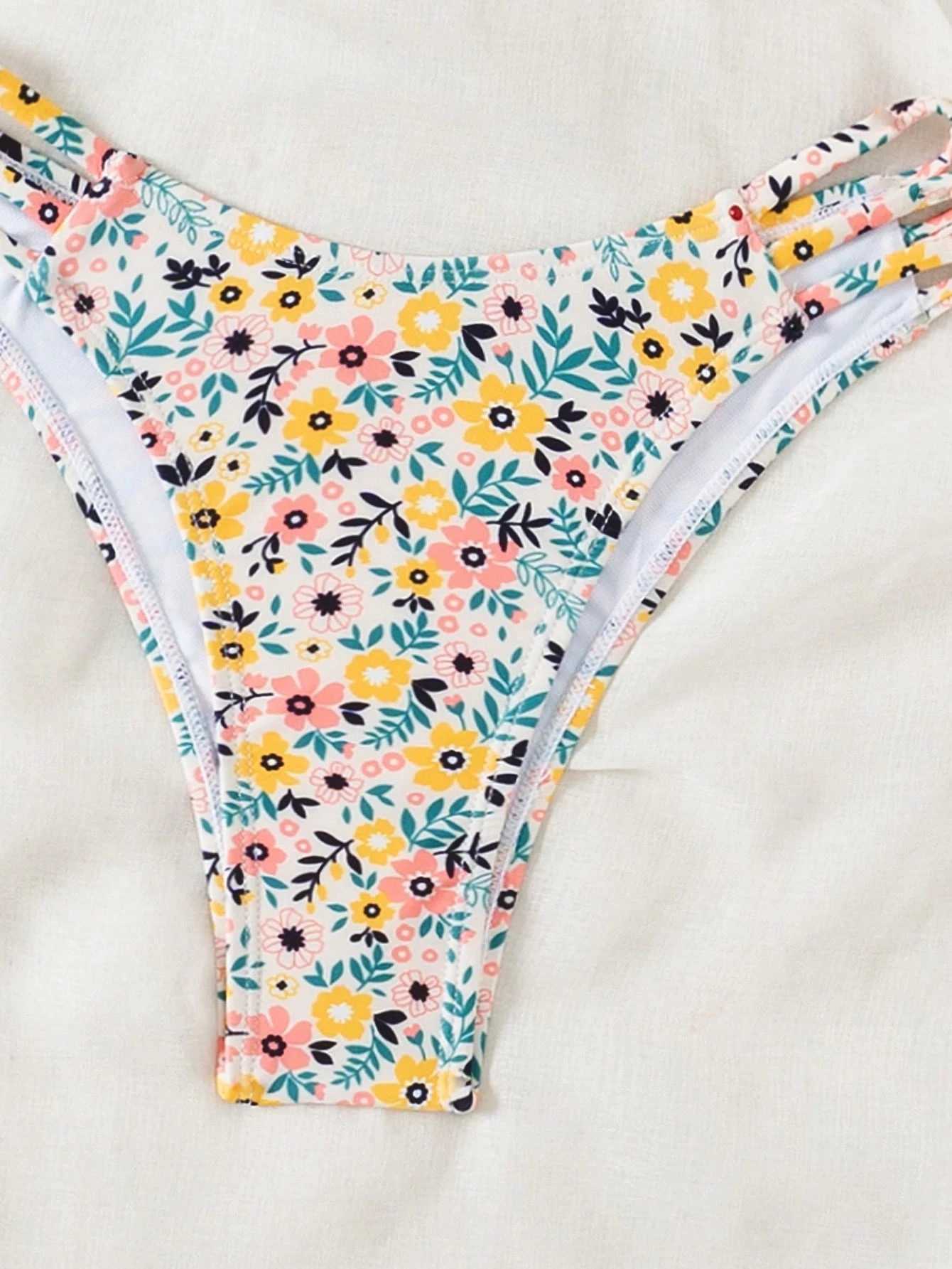 Bikini 2025 new European and American lace-up swimsuit womens high-end beach spa swimsuit design XJ250624