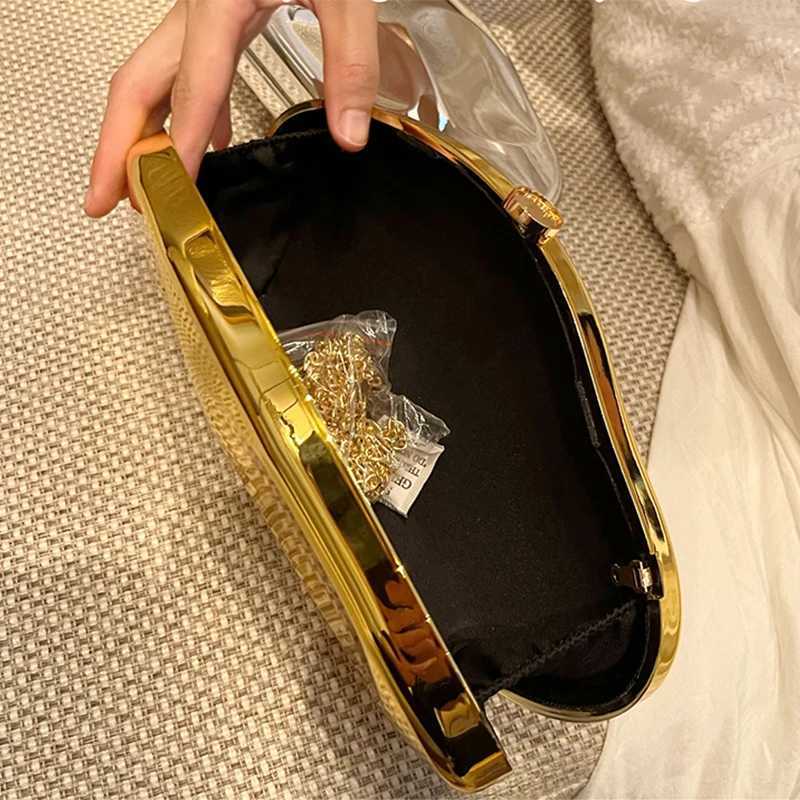 JIOMAY Acrylic Gold Purse Luxury Designer Handbags High Quality Glamorous Wedding Evening Bag Fashion Purses for Women M250625