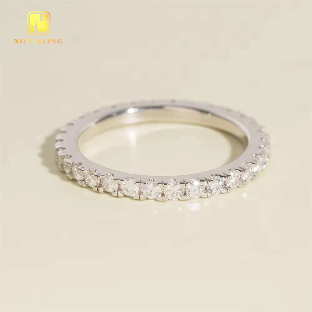 2mm Band Ring Stack Rings 925 Silver Diamond Daily Jewelry Fashion Engagement Jewelry for Women Infinity Ring