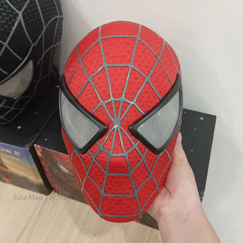 Disney Spiderman Marvel 1/1 3D Spider-Man Tobey Mask Halloween Cosplay Faceshell Detachable Lenses Costumes Superhero Collection Models W20250625
