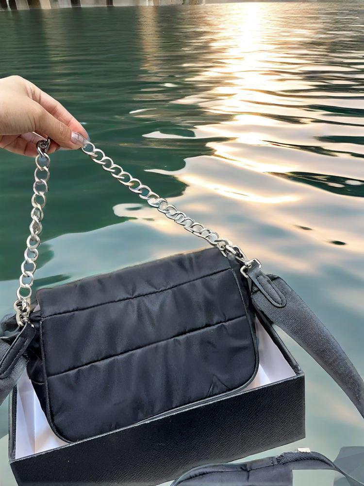 New Oxford cloth bag, portable chain bag, diagonal small square bag, diamond grid bag, waterproof nylon bag, crossbody bag