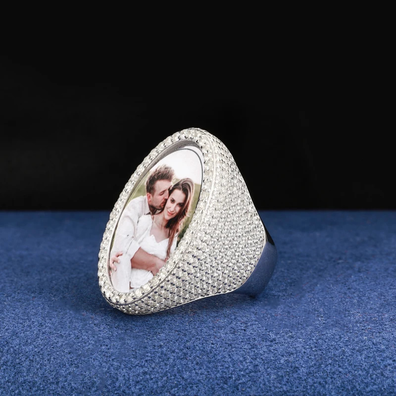 Hip Hop Personalized Custom Po Rings Fashion Jewelry Men Hand Jewelry 3 Material Be Chosen Iced Out Bling Memory Gift 2025 250624