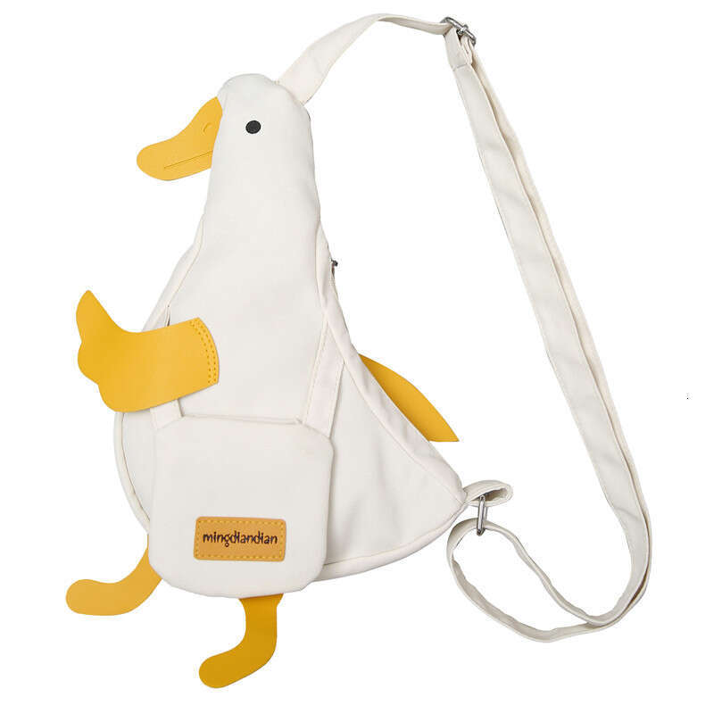 Duck Canvas for Women 2024 New Student Crossbody Shoulder Trendy Funny Cute Cartoon Chest Bag
