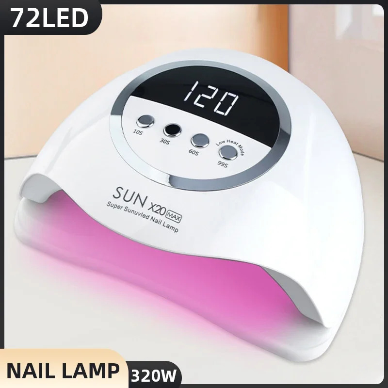 320W UV LED Lamp For Nail Manicure 72 LEDS Professional Gel Polish Drying Lamps With Timer Auto Sensor Equipment Tools 250625