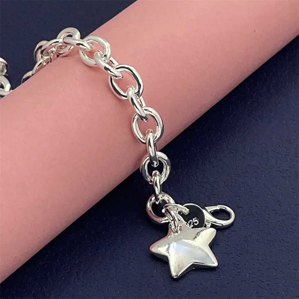 925 Sterling Silver Star Pendant Bracelet Ladies Couple Simple Luxury Banquet Wedding Birthday Jewelry Gift X250625